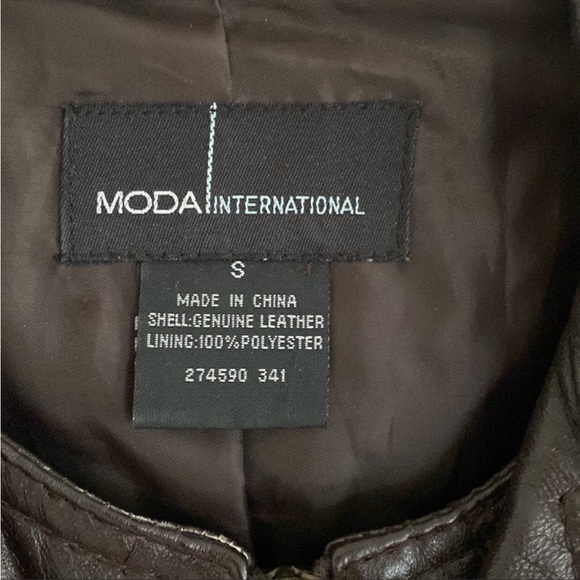 Victoria’s Secret MODA International | Genuine Leather Brown Jacket | Small - Picture 6 of 15
